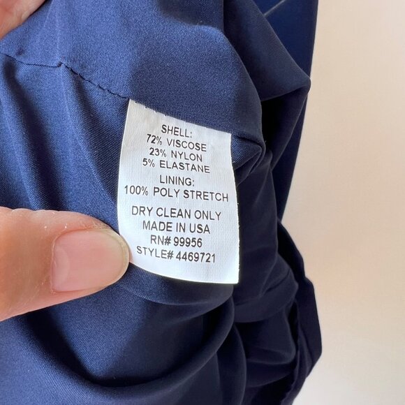 Shoshanna Navy Short Sleeve Ruffle hem belted sheath Dress, Size 6 O40 - Picture 8 of 8